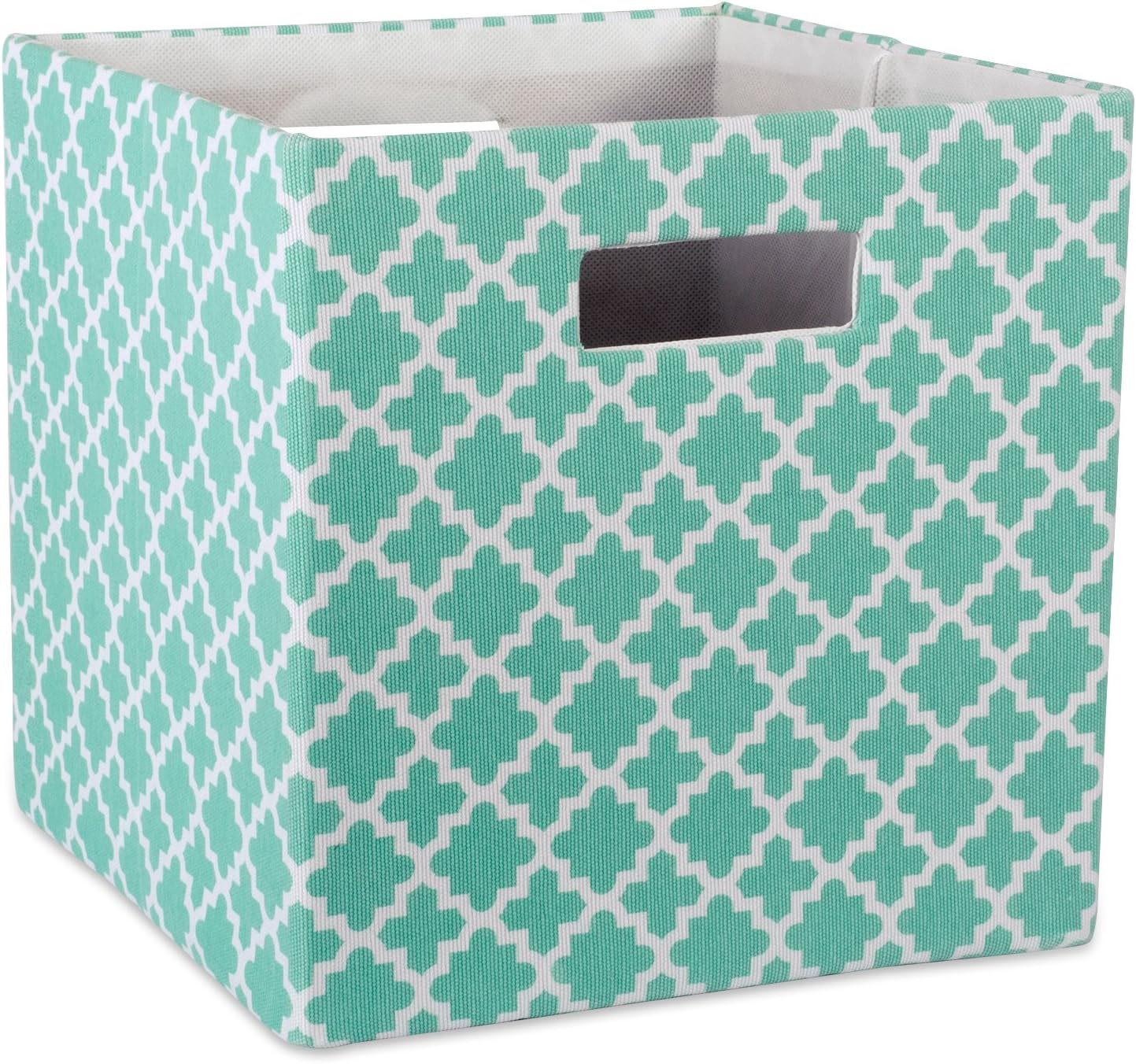DII Hard Sided Collapsible Fabric Storage Container for Nursery, Offices, & Home Organization, (13X13X13) - Lattice Rust