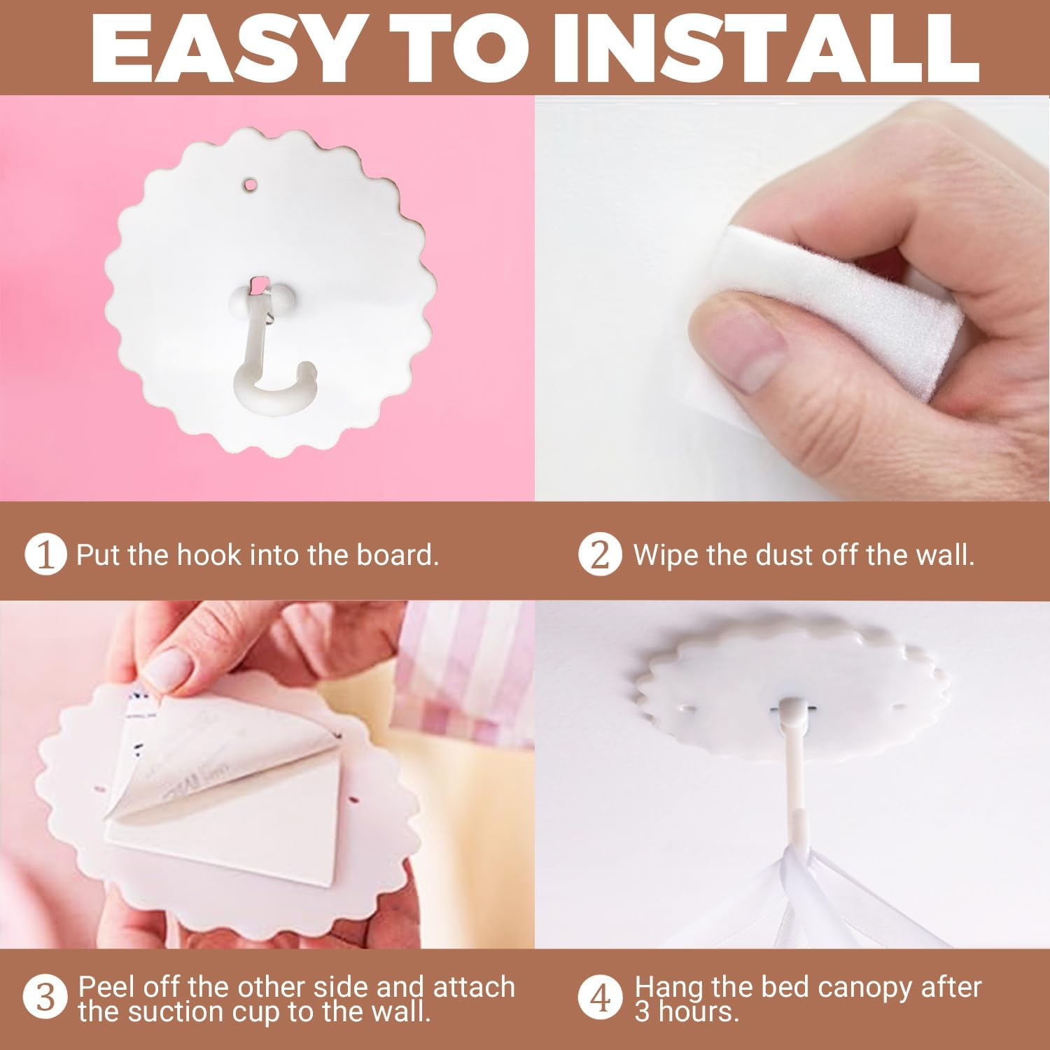 Kids Bed Canopy, Princess round Dome Canopies for Girls & Adults Mosquito Net for Nursery Baby Crib Child Bed Cotton Hanging Bedding Drapes for Reading Nook Hideaway Castle Game Play Room Decor - Khaki image number 7