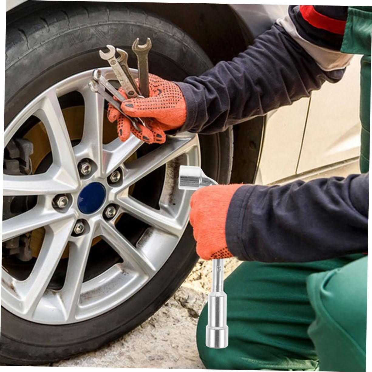 ZUNOXAZ Shaped Socket Wrench Double Ended Adjustable Tire Valve Tool for Car Motorcycle Repair Durable Wheel Alignment Spare Tire Wrench Reliable Performance for Automotive Maintenance image number 5