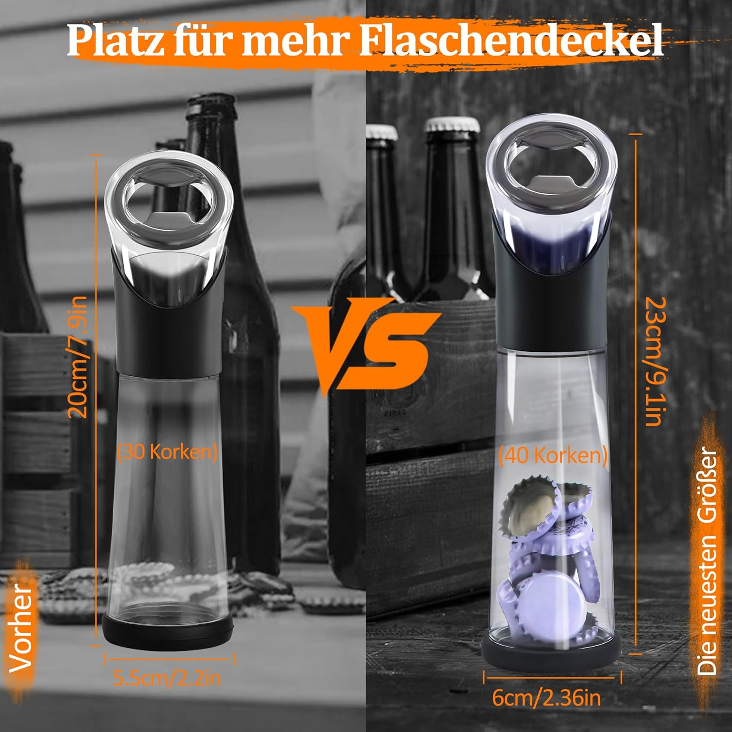 Bottle Opener with Collection Container, Gifts for Men Beer Opener Funny Beer Bottle Opener Beer Gift, Bottle Cap Collector for Beer Bar Kitchen Outdoor image number 3