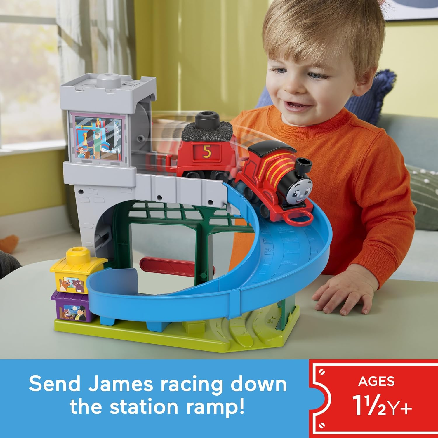 Thomas & Friends Toddler Toy My First Knapford Station Train Playset with Stack & Wobble Cargo for Kids Ages 18+ Months image number 2