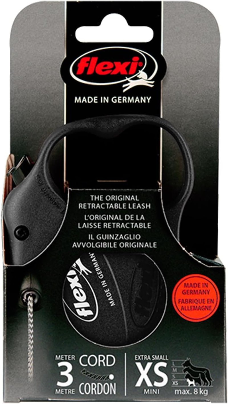 Flexi Fun Retractable Dog Lead, Black, 3M Cord, Extra Small, for Dogs under 8Kg image number 2
