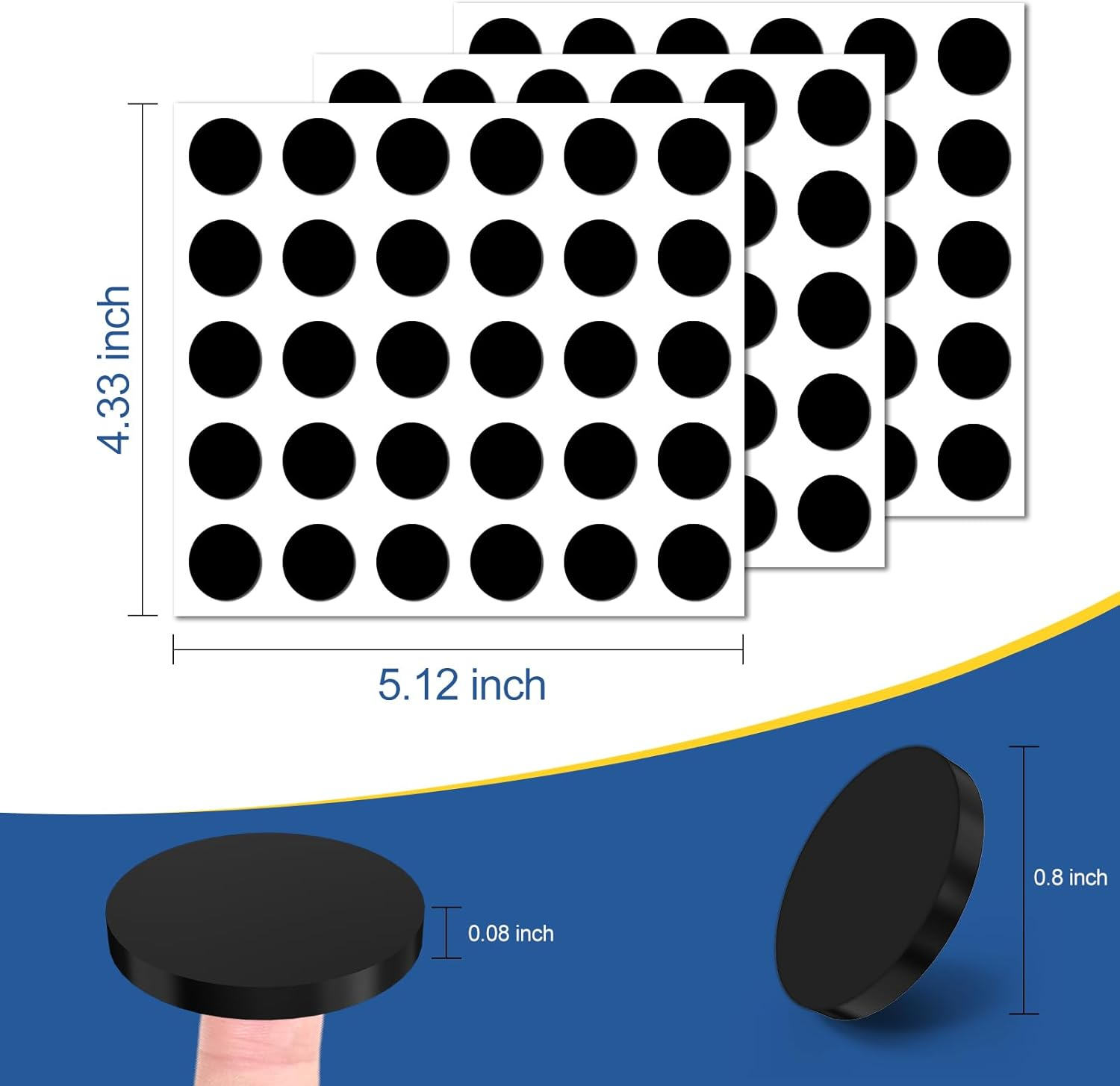 Merrynine 90Pcs Magnetic Dot with Self Adhesive, 0.8" L X 0.8" H, Peel & Stick Flexible Sticky Magnetic Circles, for Crafts, Photos and Die Storage