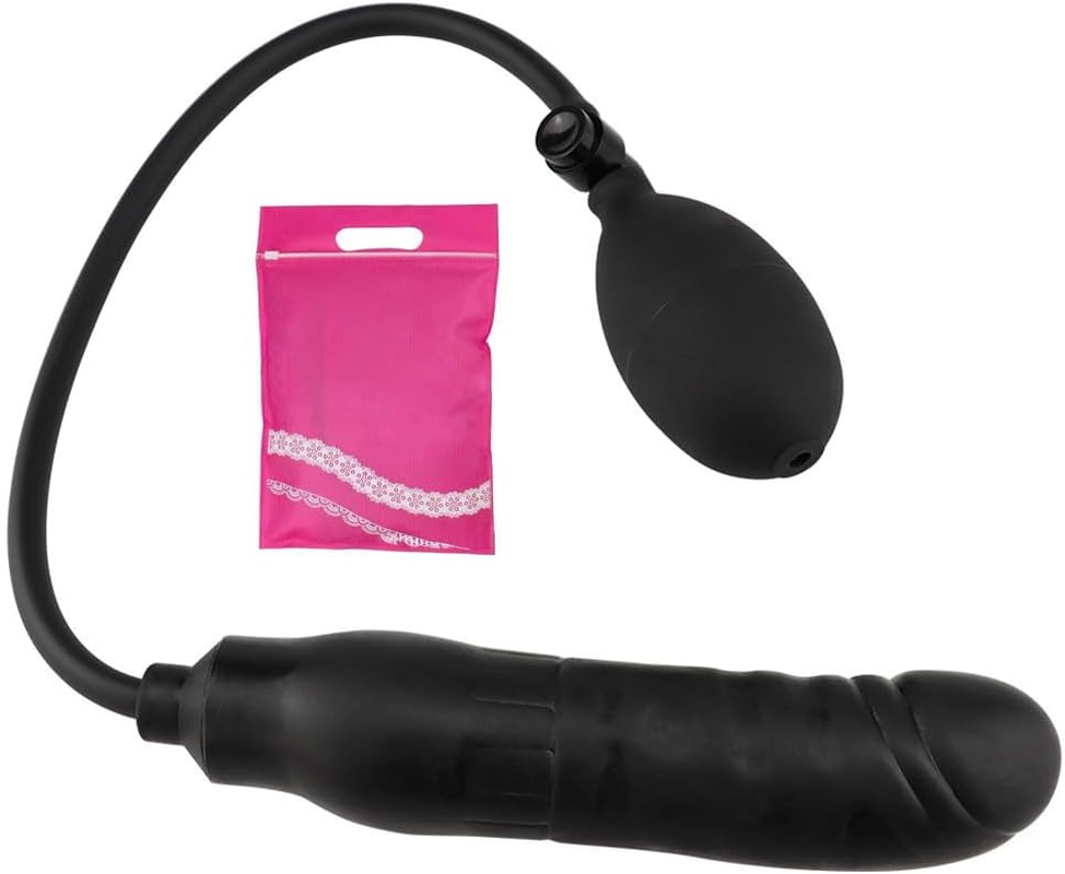 Inflatable Dildo Inflated Anal Plug Silicone Anal Toy BDSM Butt Plug Anus Expansion Sex Toy for Women Men Couple Gay Black
