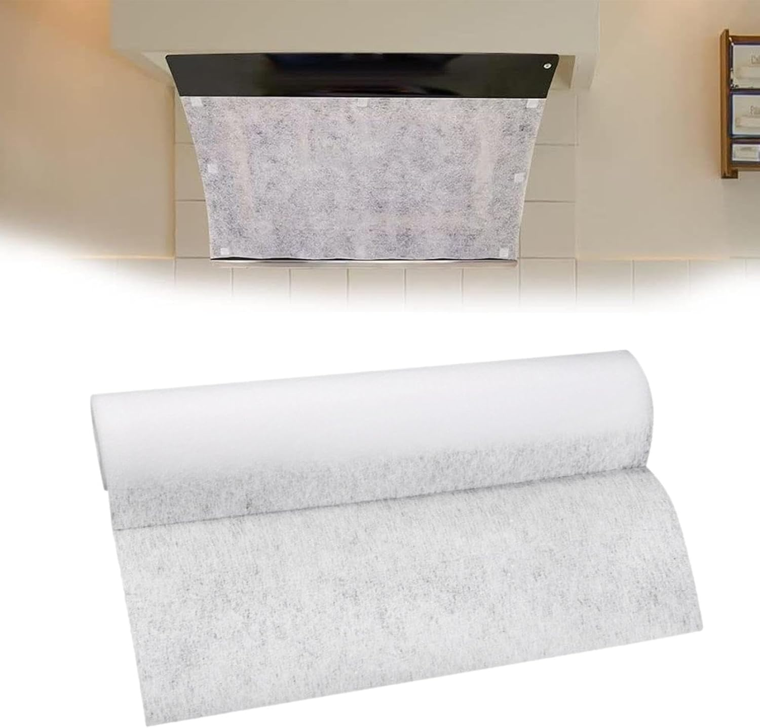 Vgvgaj Kitchen Range Hood Paper Range Hood Filter Roll Nonwoven Fabric Range to Absorb Oil and Filter with 8 Magnets Household Cleaning Supplies for Lampblack Width 46Cm 10M Length