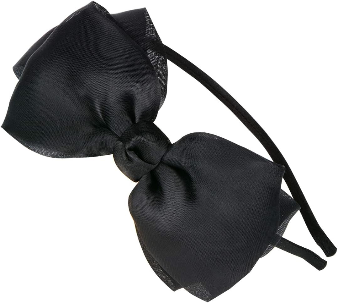 Hovebeaty Bow Hairband Soft Elastic Lace Bowknot Headband for Women and Girls, Perfect Hair Accessories for Party and Cosplay (Black)