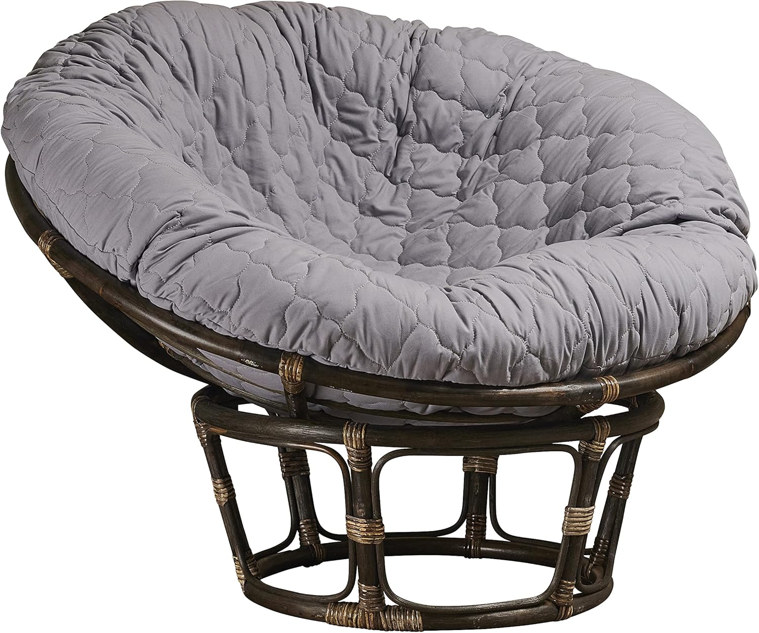 Hudson Comfort Papasan Cushion Cover - Quilted Shape, Soft Microfiber Fabric, Zippered Papasan Cushion Cover Only - 55 Inches (Fits a 50-55 Inch Papasan Cushion) Grey, 55 Inch (Fits a 50-52 Inch)