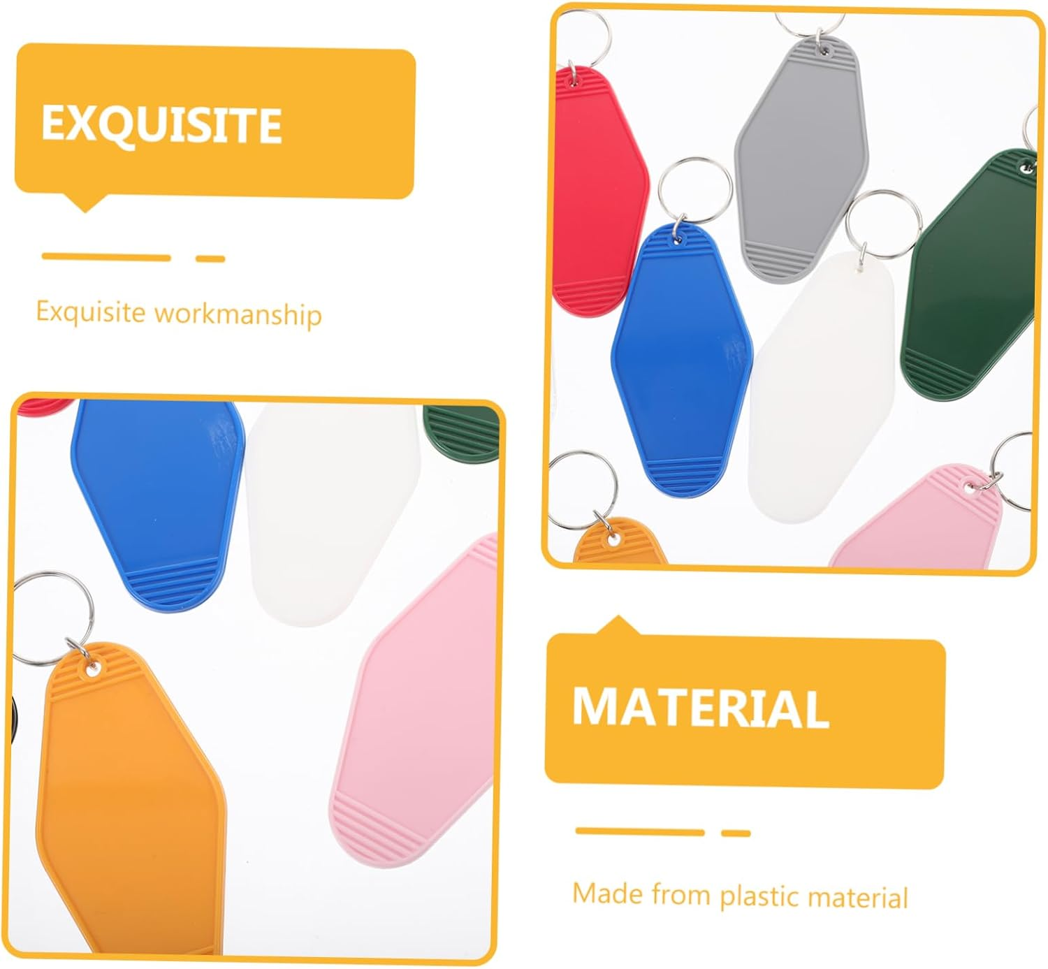 LRXIYODE 20Pcs Plastic Key Identification Tags Luggage Hanging Labels for Suitcases Backpacks Keys Reusable Keychain Tags for Travel and Bag Organization Random Color image number 4