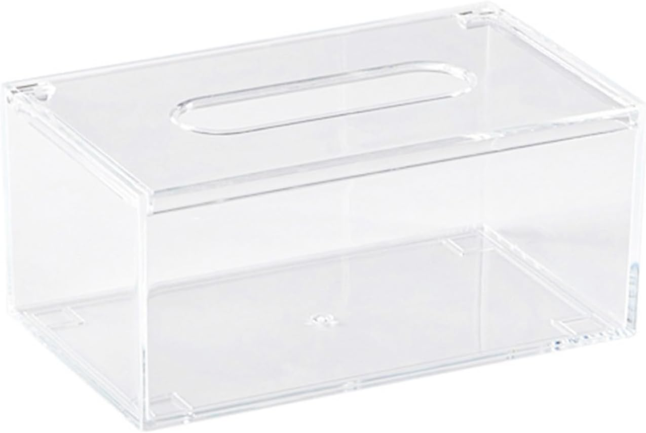 Acrylic Transparent Tissue Box Cover Modern Holder Dispenser for Living Room Bedroom, Clear Rectangular Napkin Box for Home Restaurant