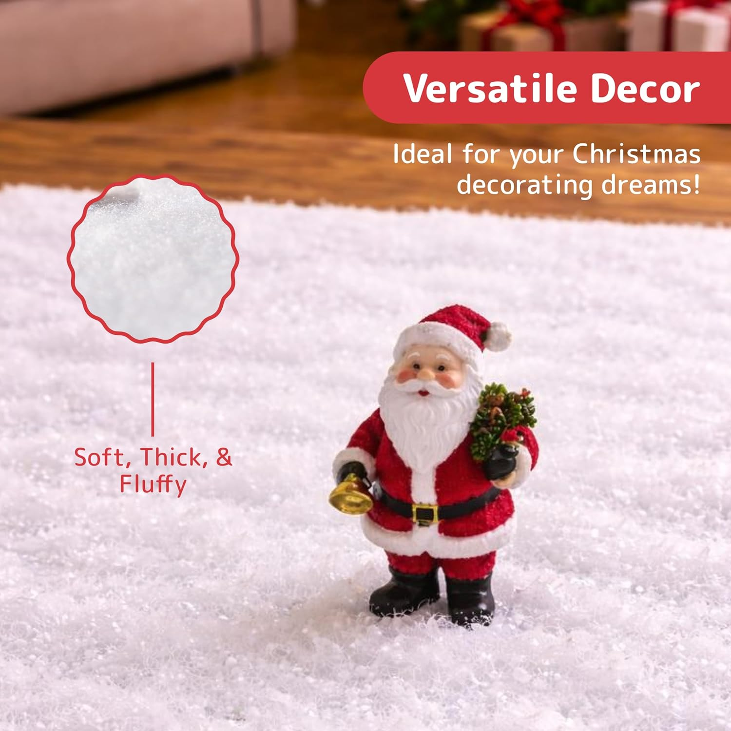 Christmas Snow Blanket Roll (2.6 X 7.8 Ft) for Christmas Decoration, Village Displays, under the Christmas Tree - Thick White Soft and Fluffy Snow Cover for Holiday Decor and Winter Displays image number 6