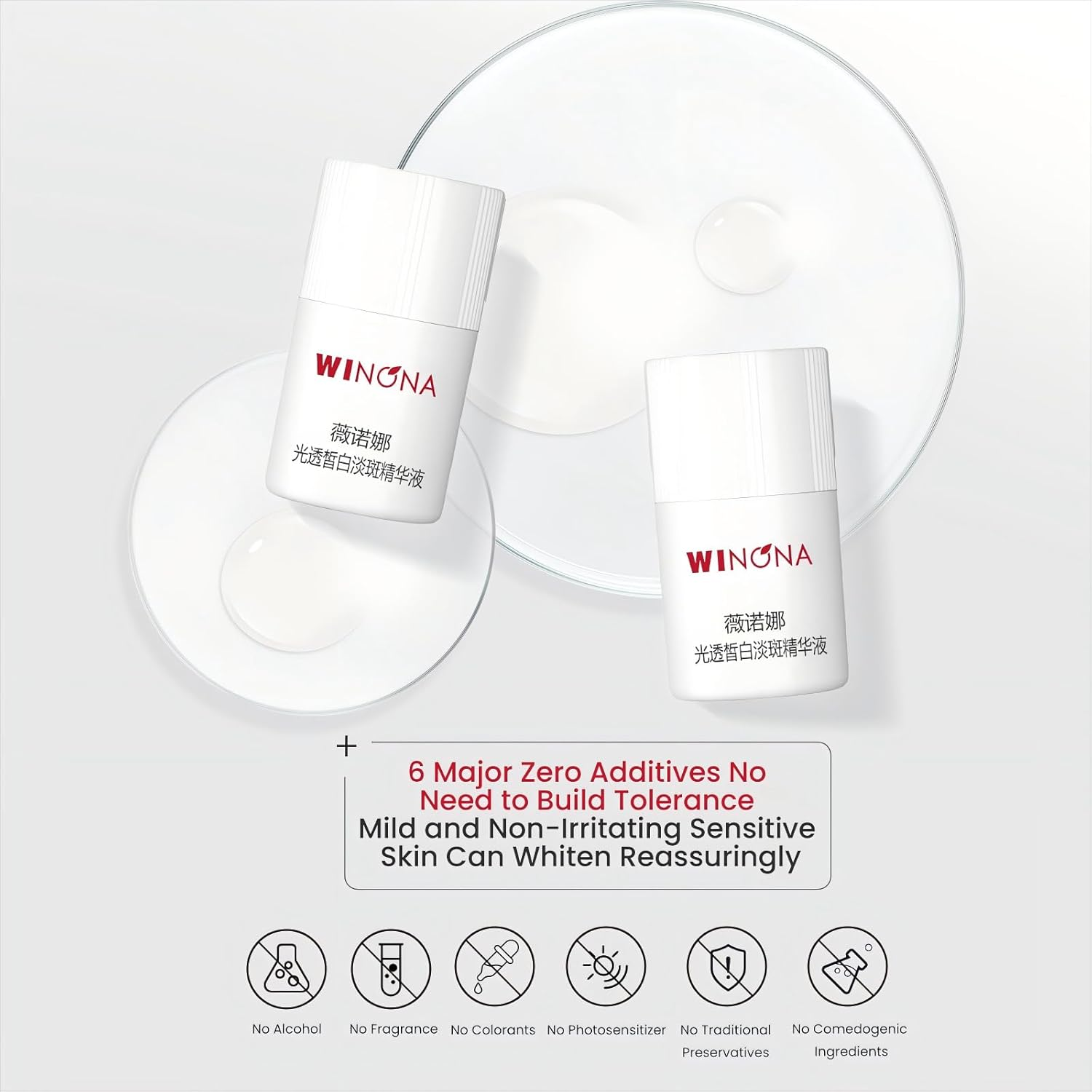 WINONA Brightening & Spot-Fading Essence 7-Day Set, Camellia-Lucent Spot-Correcting Essence, Soothing & Hydrating Serum for Sensitive Skin, Brightening, Even Skin Tone, Travel Size 1.5Ml &times; 7 Ampoules image number 6