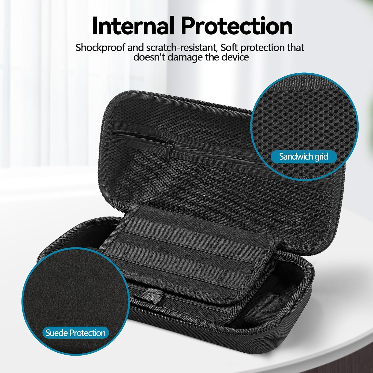 TUCANA Carry Pouch Case Compatible with Nintendo Switch 2 (2025), Switch 2 Portable Hard Travel Case with Pockets and 20 Game Cartridges for Switch 2 Accessories, Black, Solide image number 4