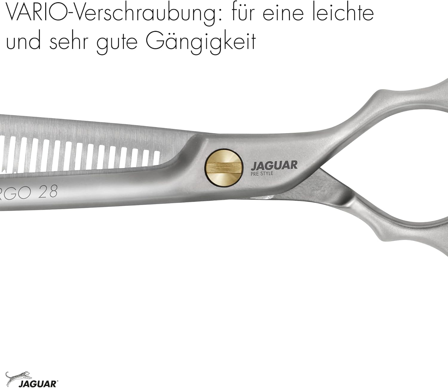 JAGUAR PRE STYLE ERGO 28 Modelling Scissors 5.5 Inches | Texturing Scissors with 28 Thinning Teeth in Classic Design | Matte | Made in Germany image number 4