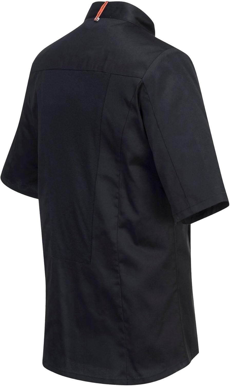 Portwest C738 Mens Mesh Air Pro Chef Jacket - Slim Fit Short Sleeve Workwear Black, Small image number 5