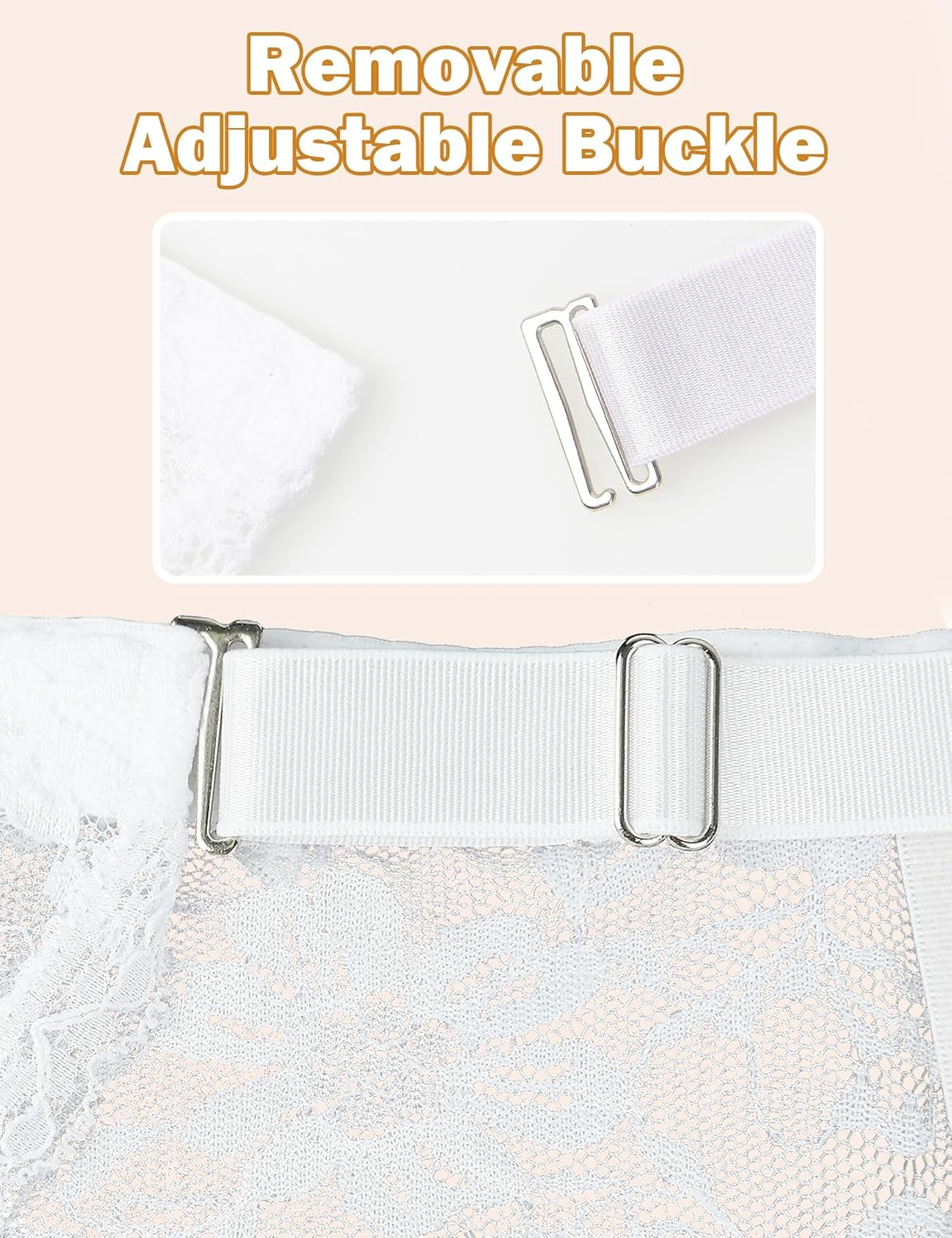 Lace plus Size Garter Belt for Women Floral Black Sexy Lingerie Suspenders Panties with 4 Metal Clips for Stocking