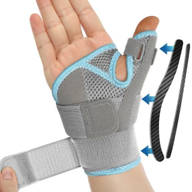 FORTEMOTUS Thumb Brace for Men and Women - Comfortable CMC Thumb Brace Spica Splint for Pain Relief, Tendonitis, Thumb Wrist Stabilization Support for Right & Left Hand - Universal Size Black