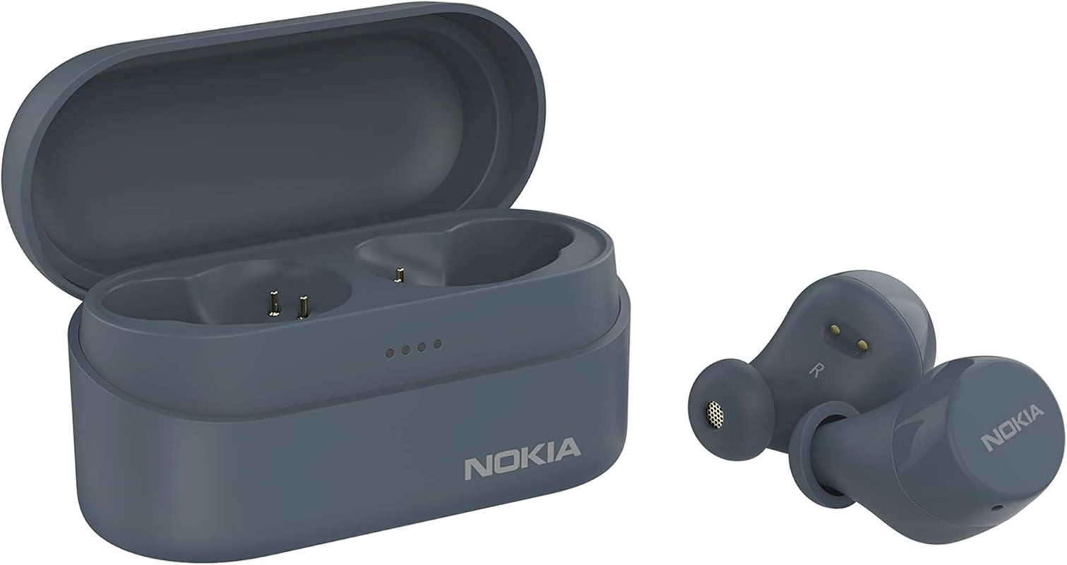 Nokia Power Earbuds Lite (Genuine Nokia Product) 2020 Bluetooth Earphones, Charging Case, up to 35 Hours Battery, Waterproof and Comfortable In-Ear Design, Snow Universal