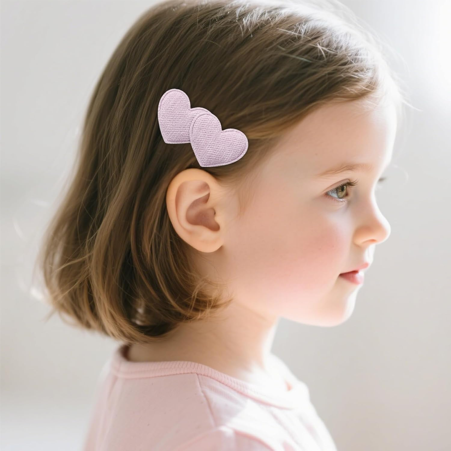 JOVALA 12PCS Baby Girls Hair Clips Heart Shaped Hair Barrettes Fully Lined Alligator Clip Hair Accessories for Baby Teen Toddler Girls Kids Children
