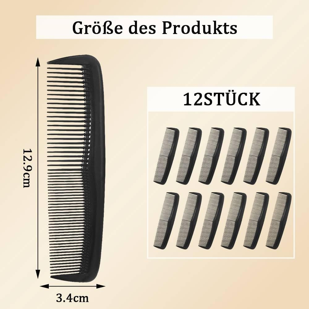 Funalix Pack of 12 Hair Combs, Pocket Combs with Fine Teeth, Small Styling Combs with Anti-Static Anti-Tangle, Hair Cutting Combs, Daily Hair Care Tool for Women/Men (Black) image number 6