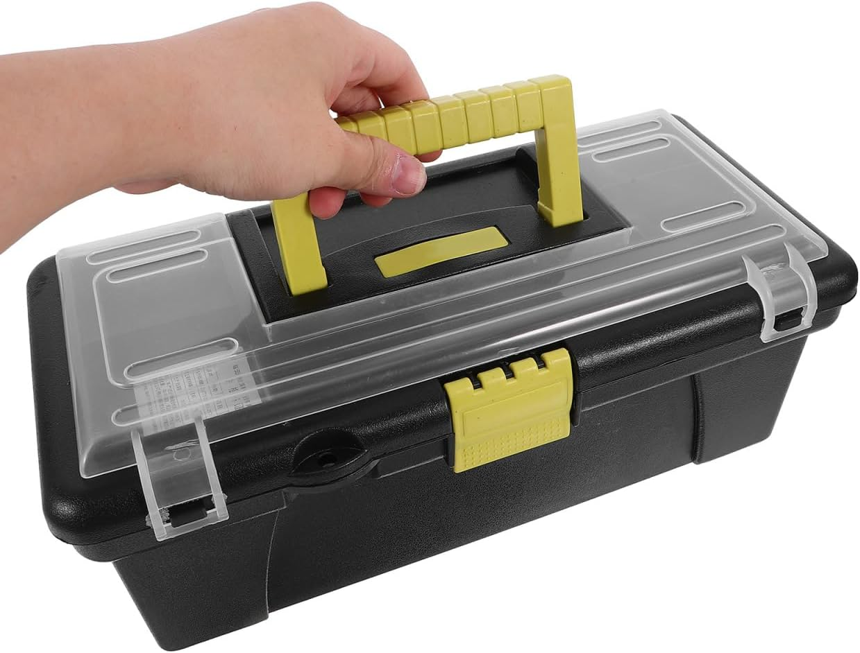 Housoutil Heavy Duty Plastic Tool Box, 10 Inch Portable Organizer with Handle Multi-Functional Storage Case, Tool Organizer for Diy Projects and Repairs image number 5