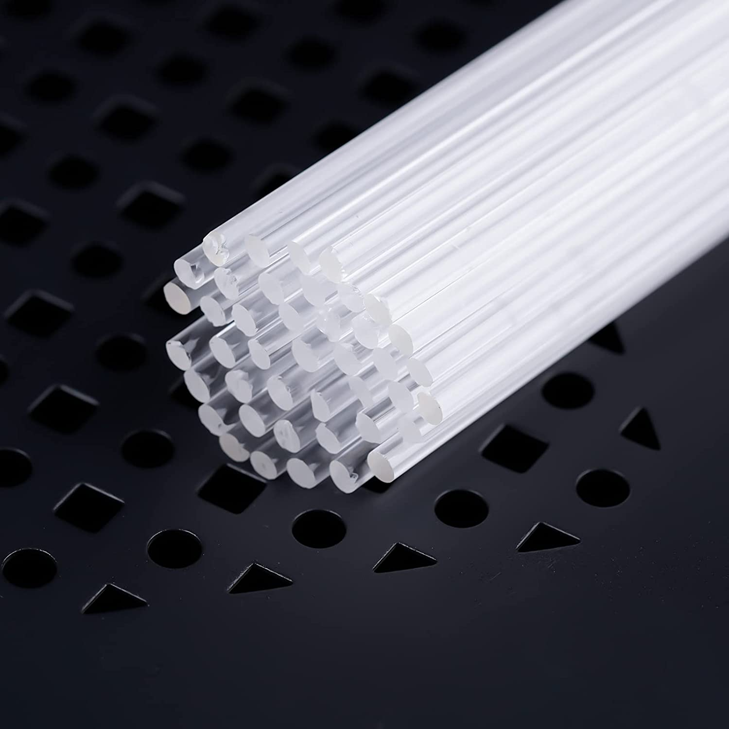 WARFEL 50 Pieces Acrylic Lollipop Sticks, Clear Cake Pops for Candy Dessert Chocolate Handmade DIY (4 Inch(3Mm Diameter)) image number 1