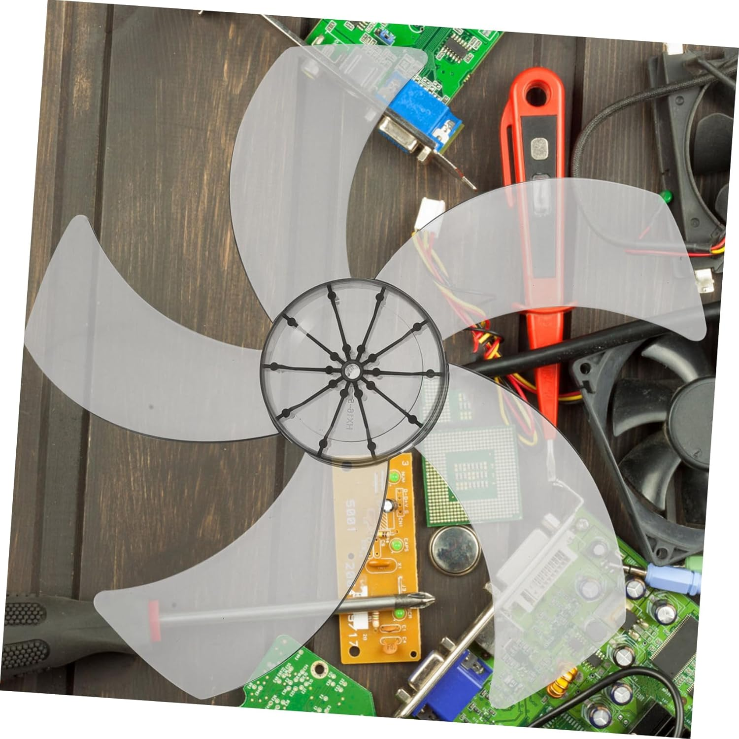 AUTSUPPL Replacement 16-Inch 5-Blade Standing Pedestal Fan Blades Black Plastic Electric Floor Fan Parts for Home and Bedroom Use image number 3