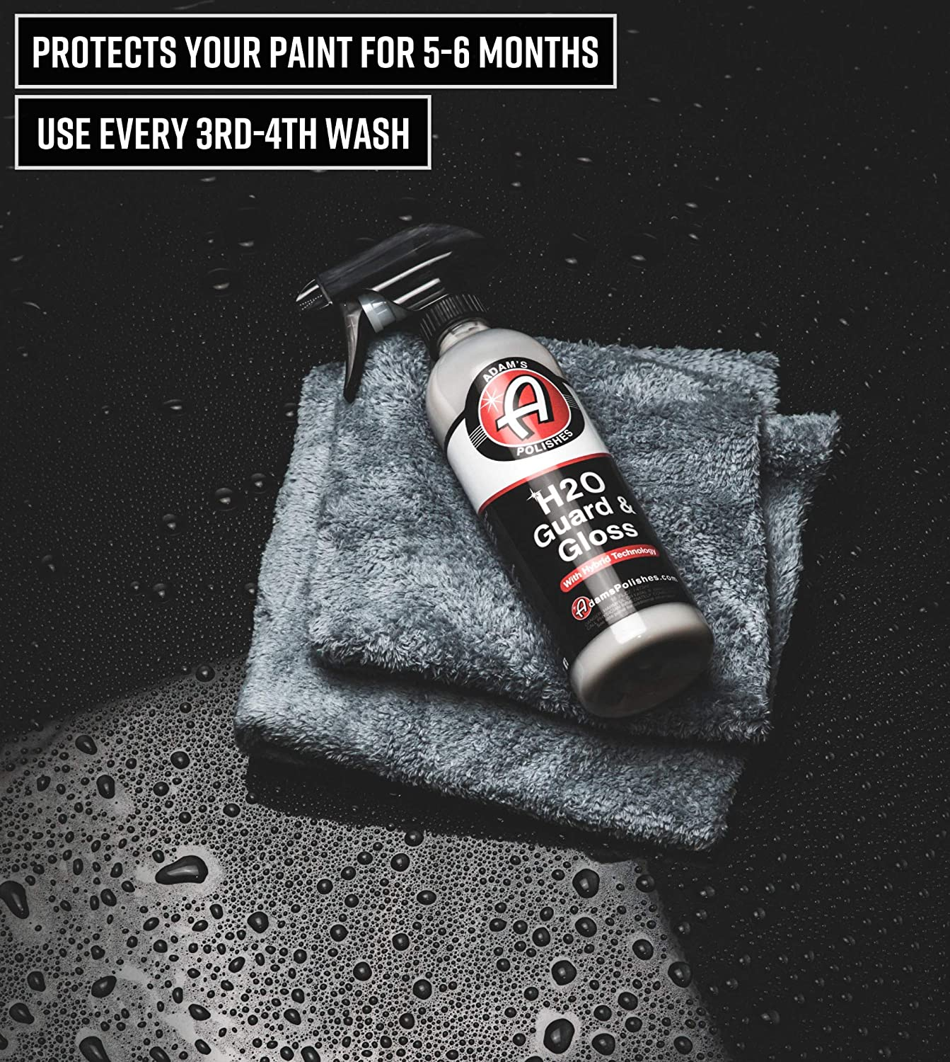 Adam&rsquo;S H2O Guard & Gloss (16Oz) - Car Detailing Hybrid Top Coat Silica Sealant, Car Wax & Polish Quick Detailer | after Car Wash Seals, Shines, and Protects All Exterior Surfaces image number 5