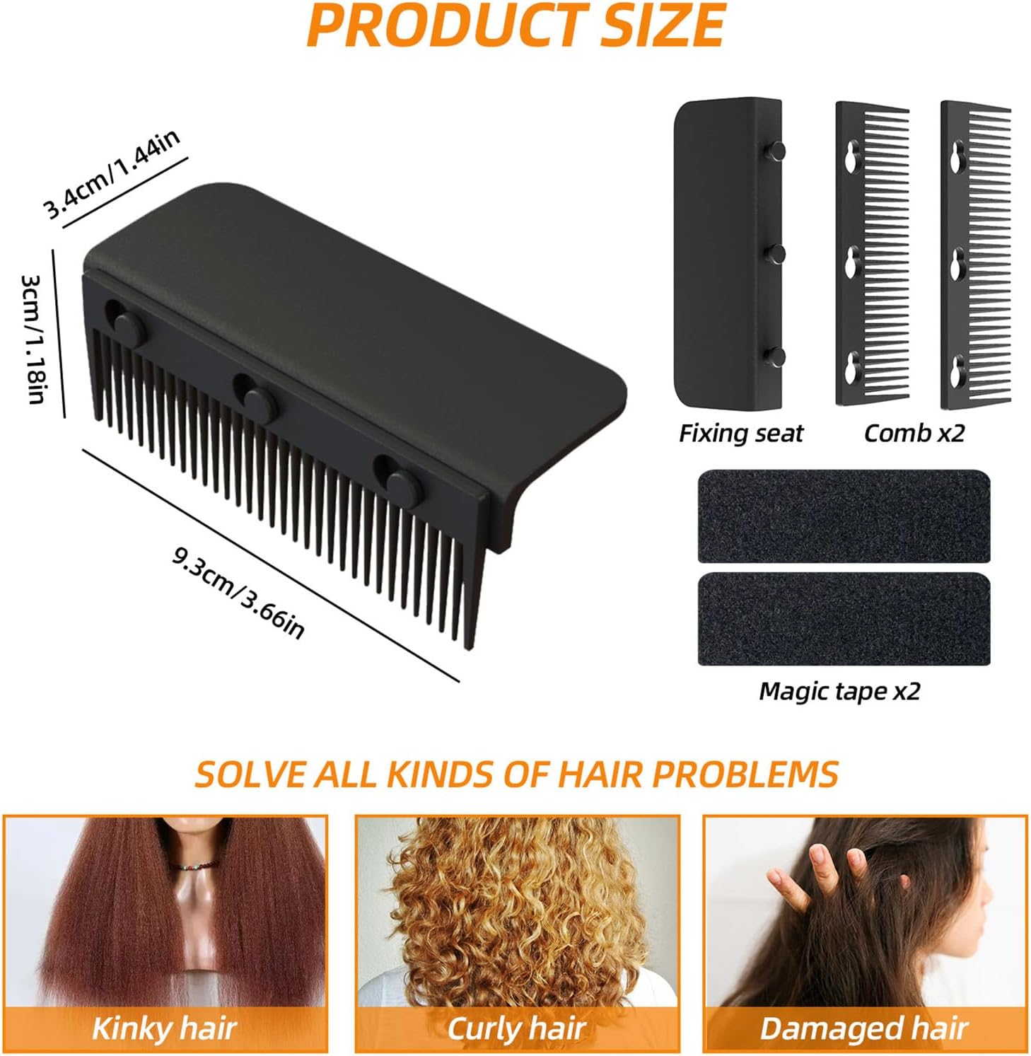 Flat Iron Comb Clip on Removable Straightening Comb Attachment Hair Styling Tool for Salon Home Use image number 4