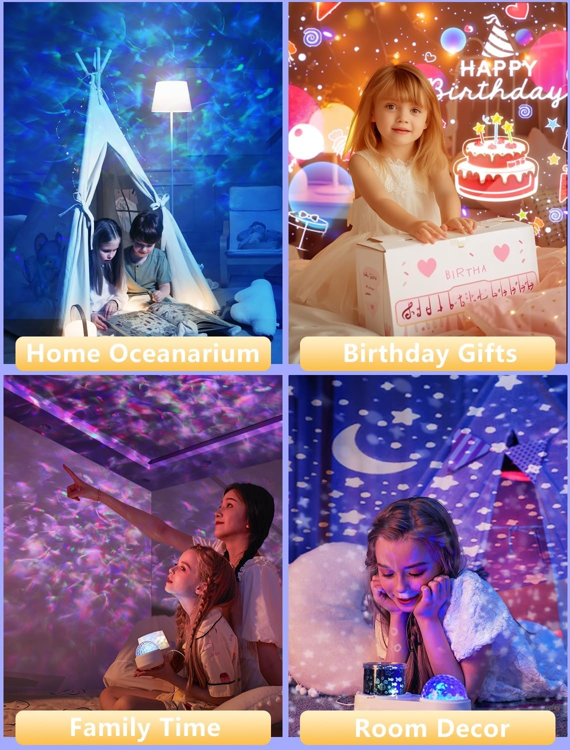 Ocean Wave Projector, Projector Night Light for Kids Bedroom, Ceiling, 10 Color Sea Waves + 21 Films, Ocean Light Projector with Timer 360&deg; Rotation for Kids Girls, Birthday, Christmas, Room Decor image number 6