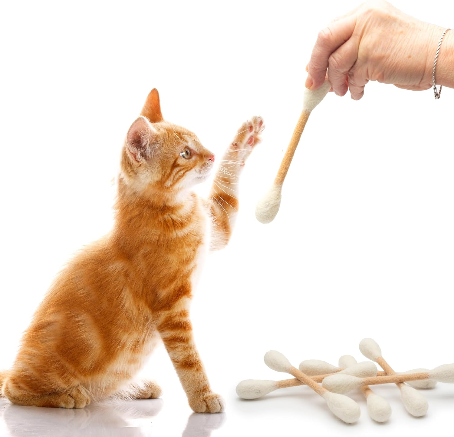 Glaciart One Swabs Cat Toys with Catnip - 6 Pk | Durable for Chew, Cute Cat Toys Interactive Kitty for Boredom, Exercise, & Play | Filled W/Organic Catnip for Anxiety & as Digestive Aid | Gift Idea image number 4