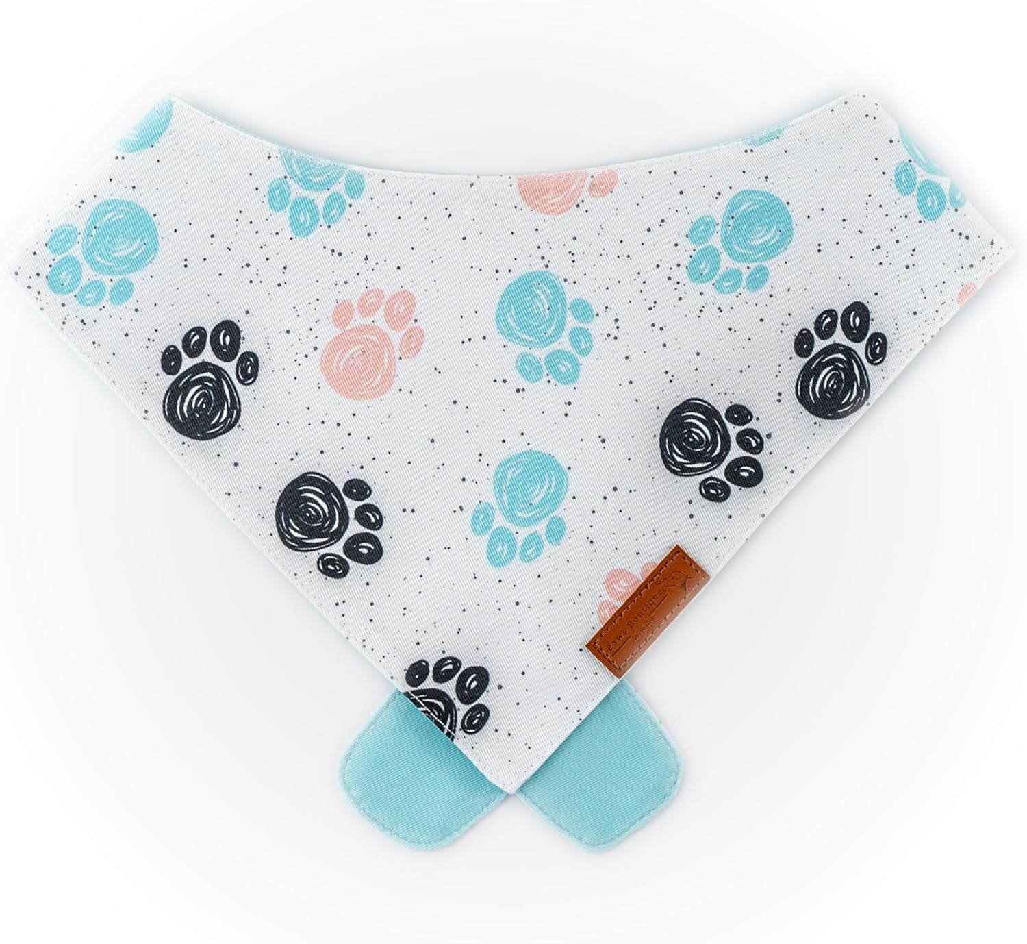 Paws Boutique Premium Dog Bandana/Scarf | Design: Pawsitive Vibes | Reversible Dual Layered/Sided | Small, Medium & Large Pets | Unique Style | Accessories for Puppies & Dogs (S) image number 1