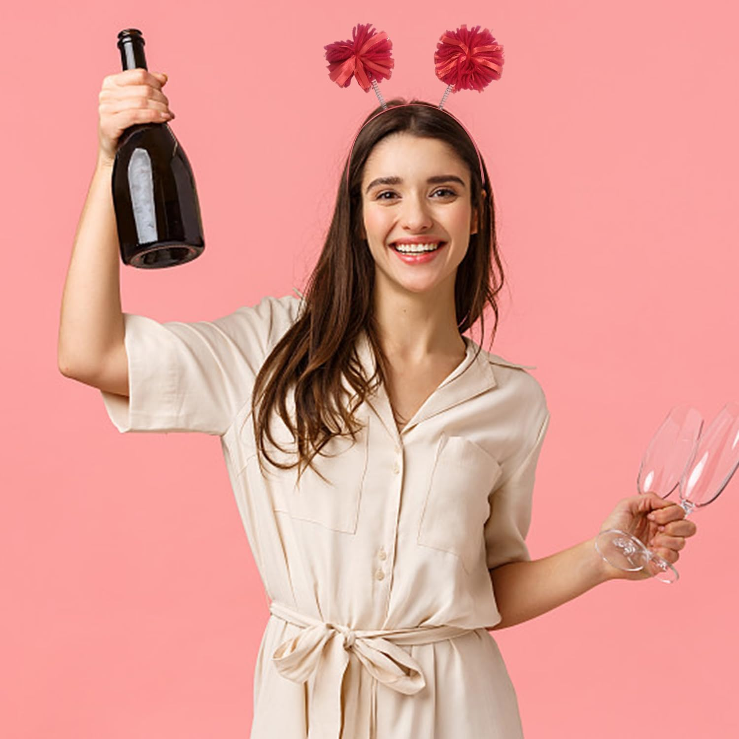 2 Pieces Creative Hair Ball Headbands, Stage Education Hair Accessories, Party Clothing Accessories, Hairstyle Decorations. image number 3