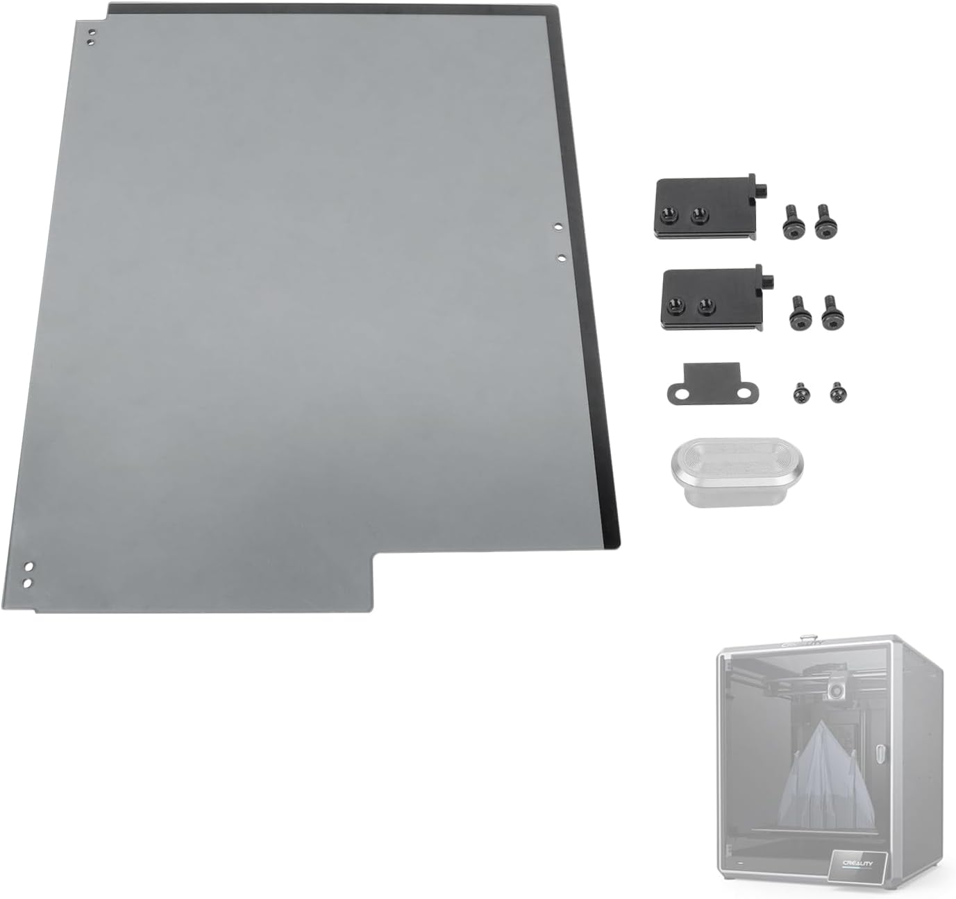 Creality K1 Max Front Door Kit, Front Door Kit_447&times;382&times;3_Glass_50% Transparent Black