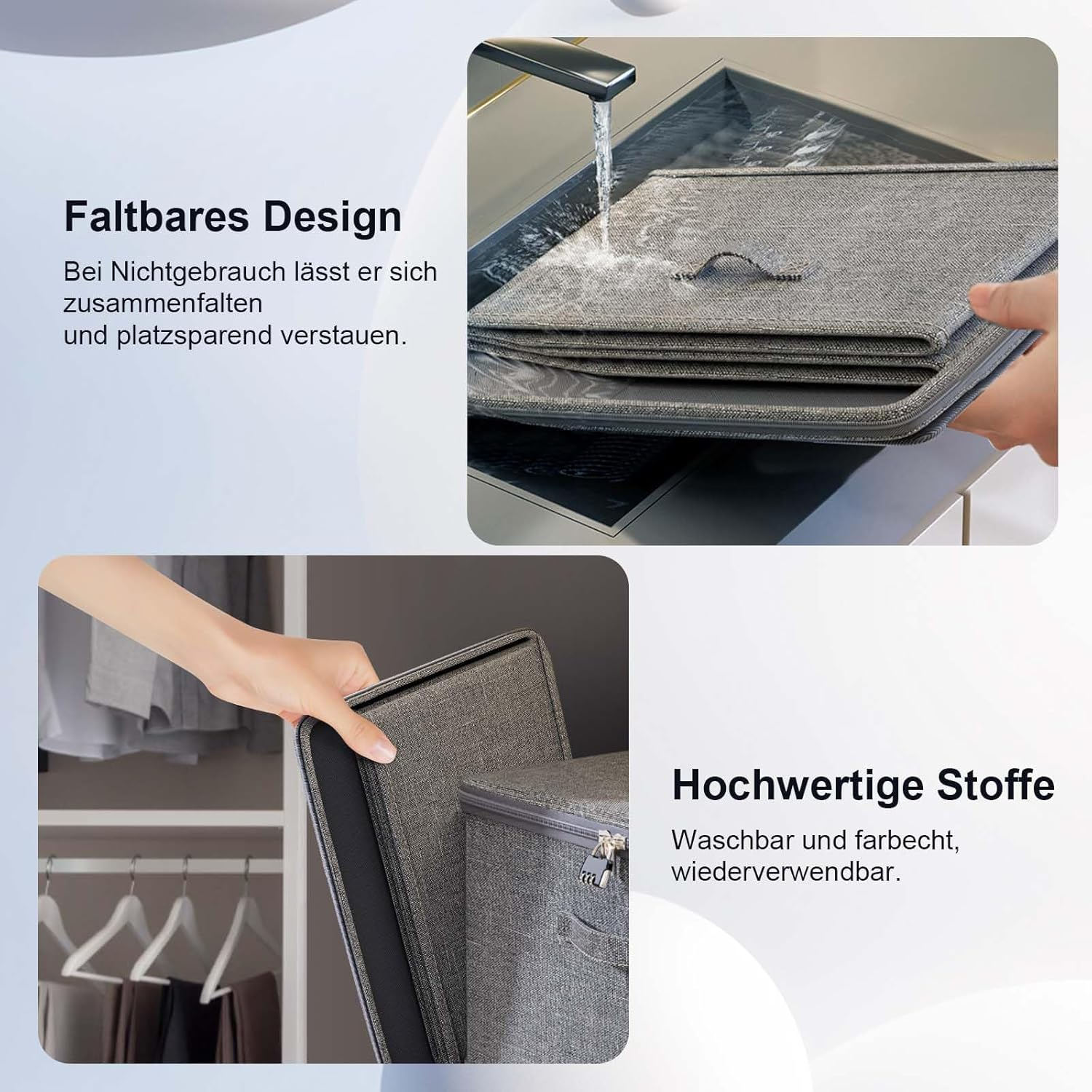 Euky Place Lockable Storage Box of Discreet Utility, Gray Lock Box with Zipper and Handle, for Private Toys, Files Documents, Cards, Cash Accessories Foldable Fabric Clothing(30 * 20 * 14CM)