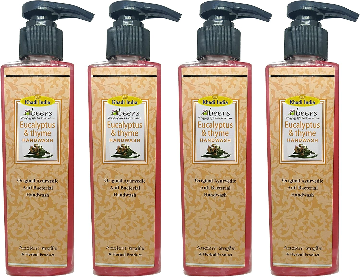 Khadi Abeers Eucalyptus & Thyme Hand Wash - Pack of 4 (1000Ml), 250 Ml (Pack of 4)