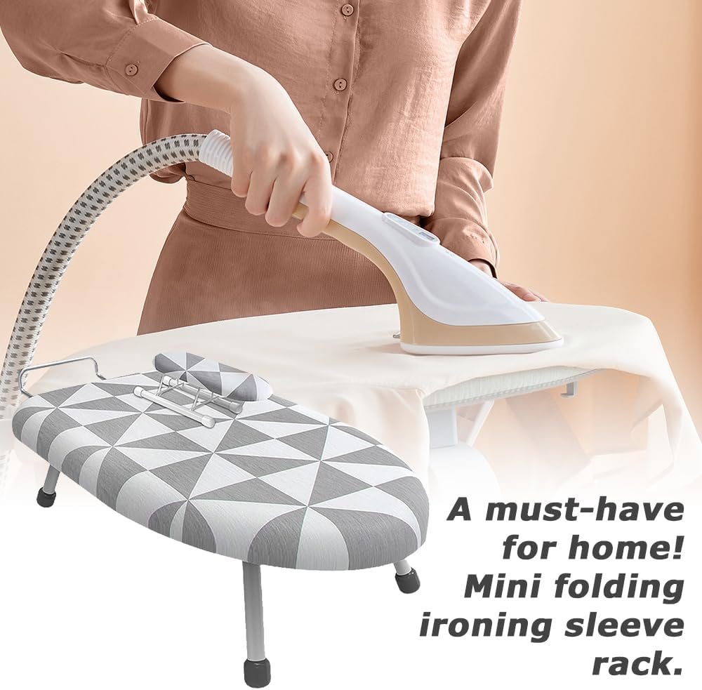 Foldable Tabletop Ironing Board, Portable Ironing Board,Ironing Pad,Folding Ironing Board,Dual Purpose Ironing Tool,For Laundry Room Sewing Room Travel for Home Use, Convenient Storage (Grey) image number 3