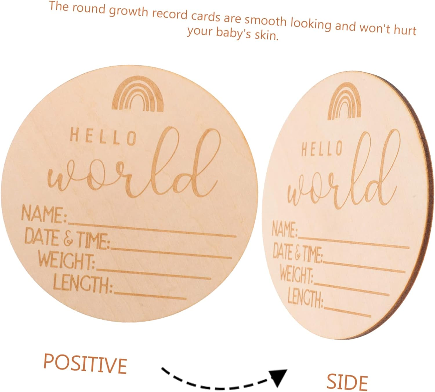 SECFOU 5Pcs Newborn Name Announcement Sign Cherished Shower Photo Props for Memory Recording Design Keepsake Cards for Parents image number 1