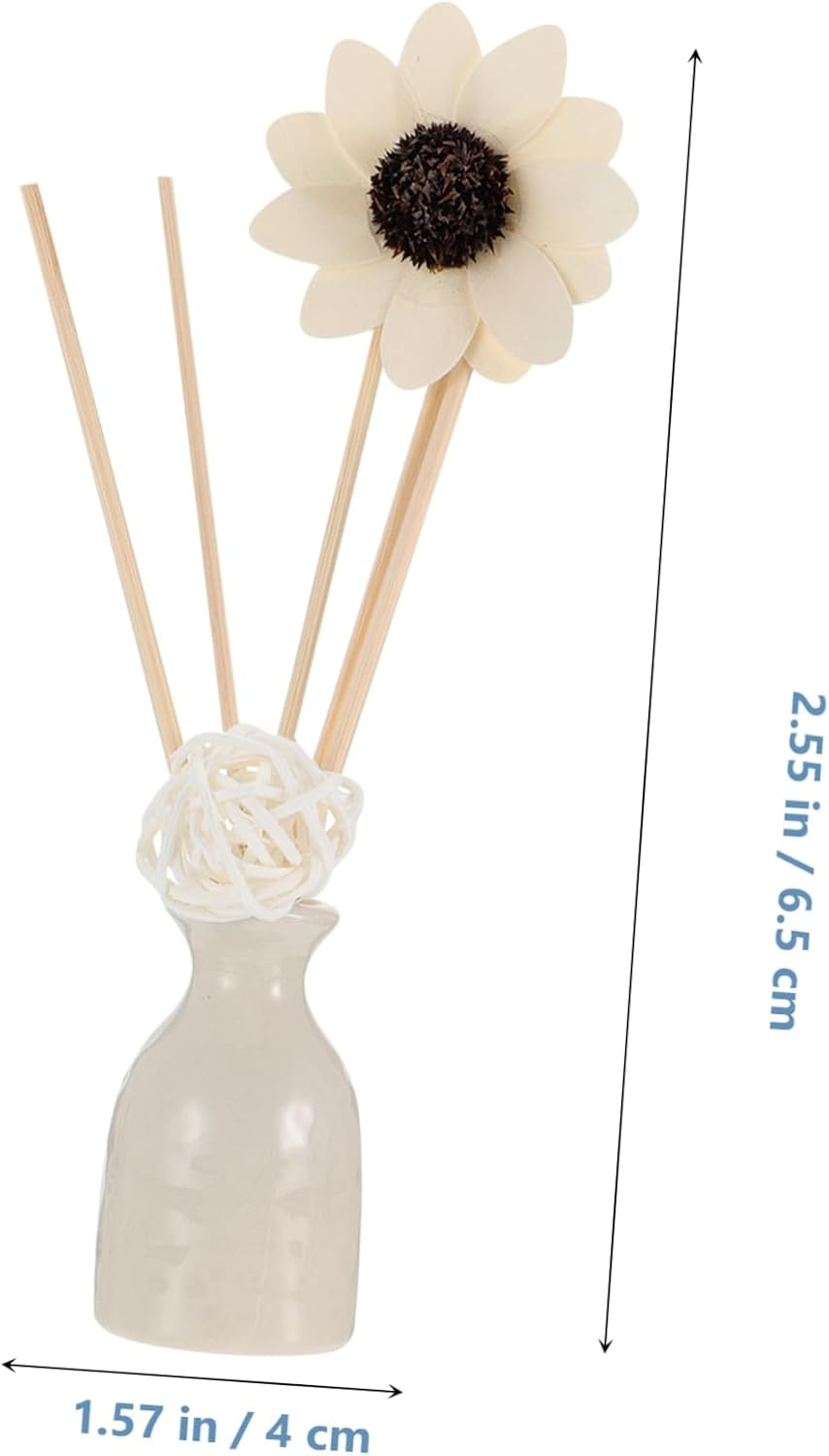Home Fragrance Aromatherapy Set Rattan Air Freshener Essential Oil Diffuser Fake Flower Ceramic Vase Decor image number 4