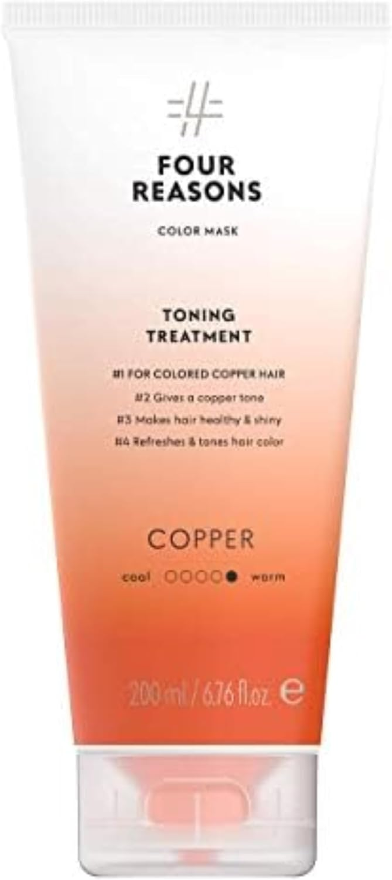 Color Mask Bronze Toning Treatment - Toning Conditioner for Blonde and Light Brown Hair Gives a Metallic Bronze Tone - Four Reasons 6.76 Fl Oz