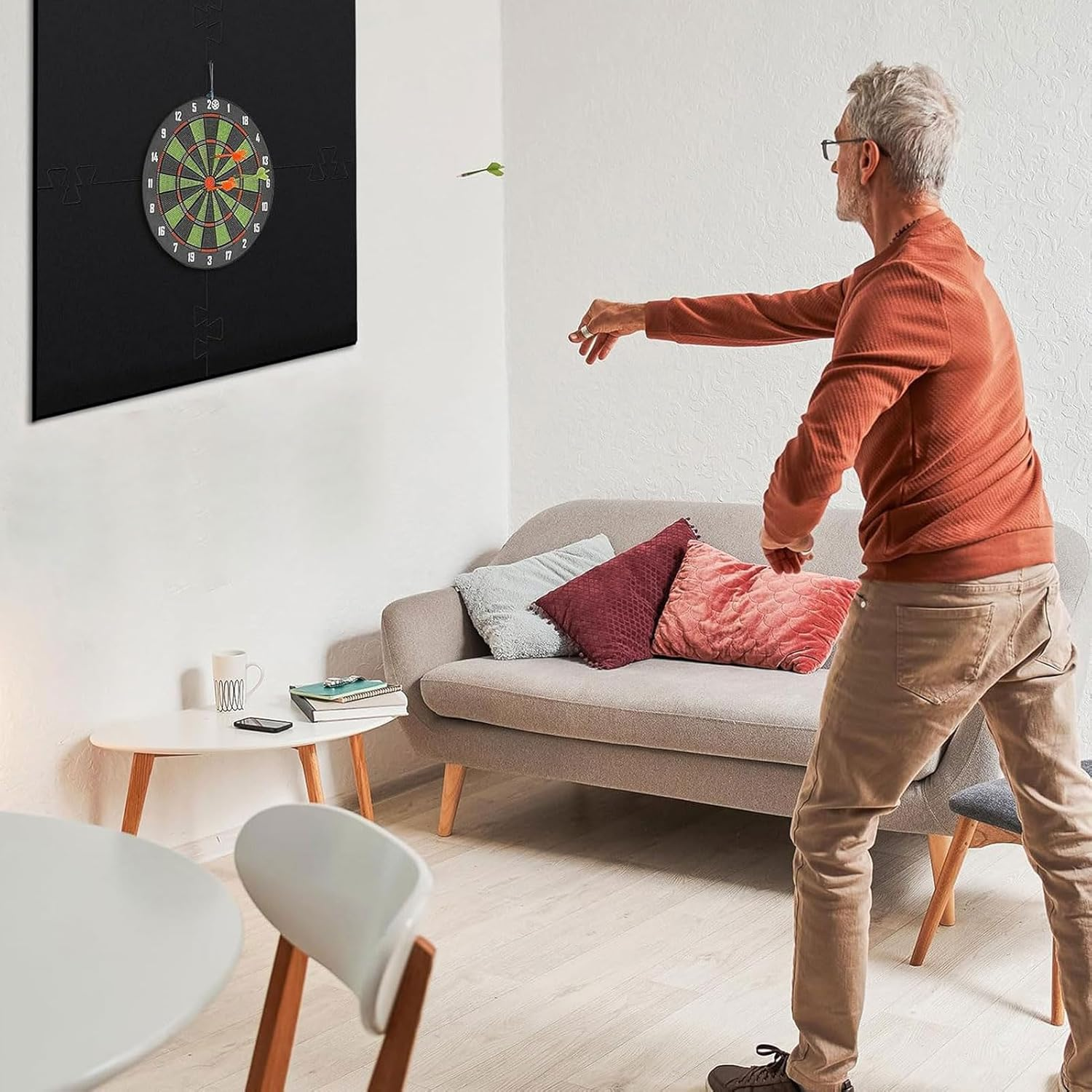 Dart Board Wall Protector, Splicable Dartboard Backboard Surround, Removeble Dartboard Backboard Surround Wall Protector Dart Board Backing for Home, Game Room, Club Setups image number 6