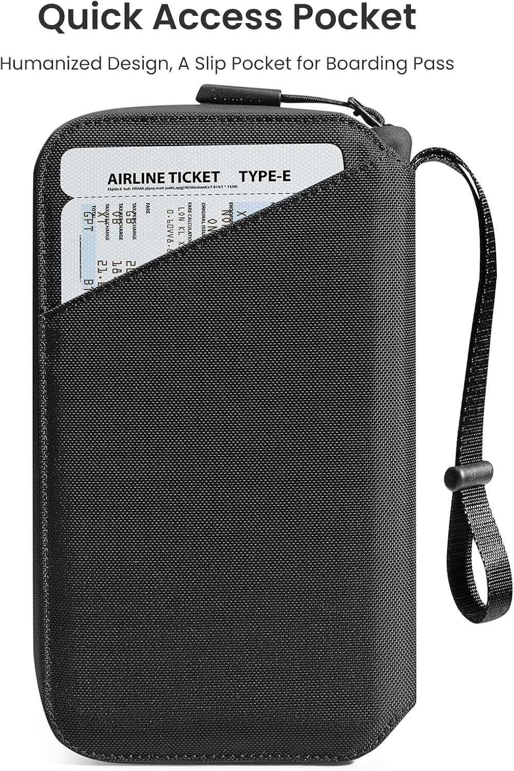 Tomtoc Family Passport Holder for 4 Passports with a Sim Card Holder and Eject Pin, RFID Blocking Travel Wallet for Flight Tickets, Id/Credit Card, Money, Waterproof Passport Cover with Wrist Strap - Gray image number 5