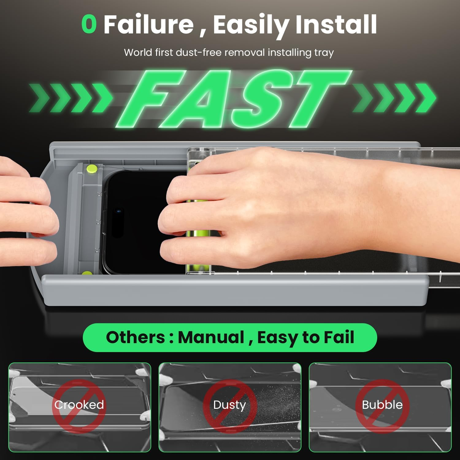 WSKEN for Iphone 16 Pro Max Privacy Screen Protector - [24&deg;Anti Spy ][Auto Dust-Elimination]Anti Glare Full Coverage Tempered Glass 9H Hardness Easy Installation,Bubble Free,Anti Fingerprint,2 Pack image number 3