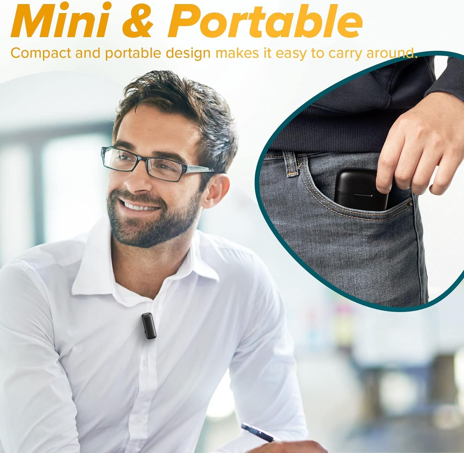 Wireless Lavalier Microphone Compatible for Android USB C Recording Clip on Lapel Lav Mic Charging Case Box Plug & Play Phone Tiktok Youtube Facebook Live Stream Vlog,2 Microphones image number 4