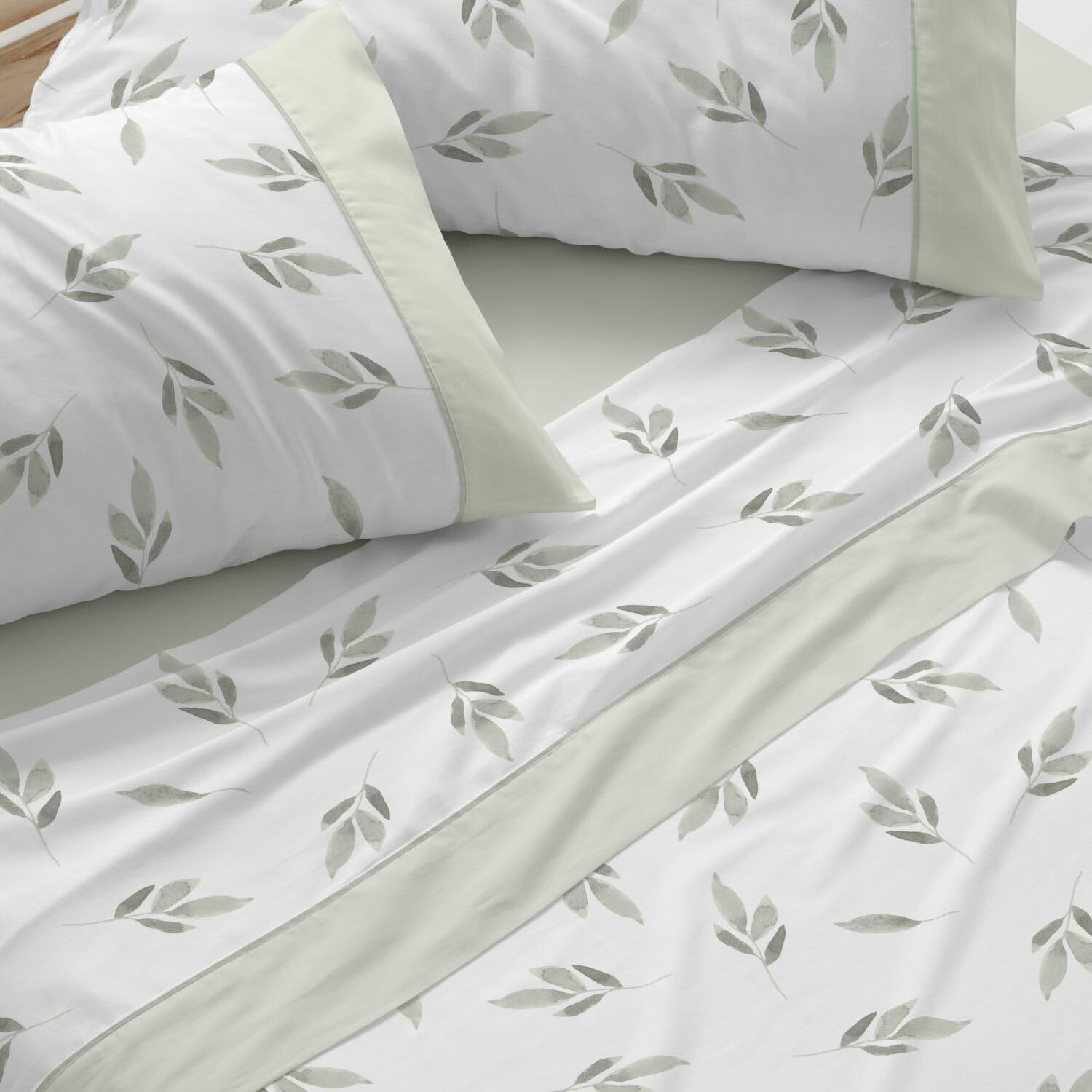 Burrito Blanco Cotton Bed Linen | Bed 135 Cm (+ Available Sizes) | Design 632 | Green (135 X 190/200 Cm) image number 4