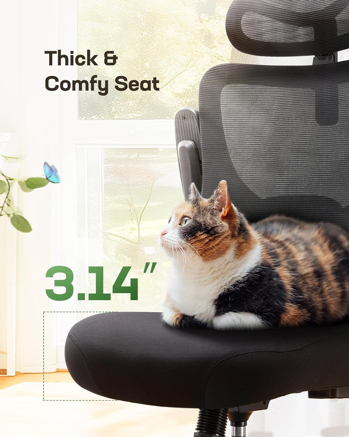 Marsail Office Chair Ergonomic Desk Chair with Adjustable Headrest Lumbar Support and Foldable 3D Armrests Computer Chair with Height Adjustment Swivel Chair up to 136 Kg / 300 Lb Load Capacity image number 6