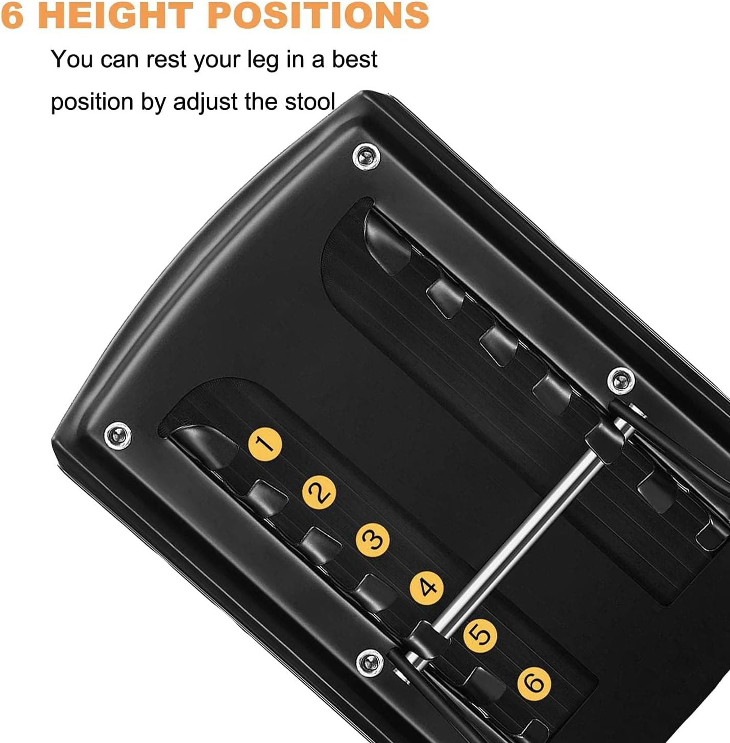 Ztohpyo Foldable Foot Rest, 6-Height Adjustable Spa Foot Stand, Non-Slip Sturdy Foot Care Stand for Easy Home Pedicures, Beauty Pedicure Stool Tool