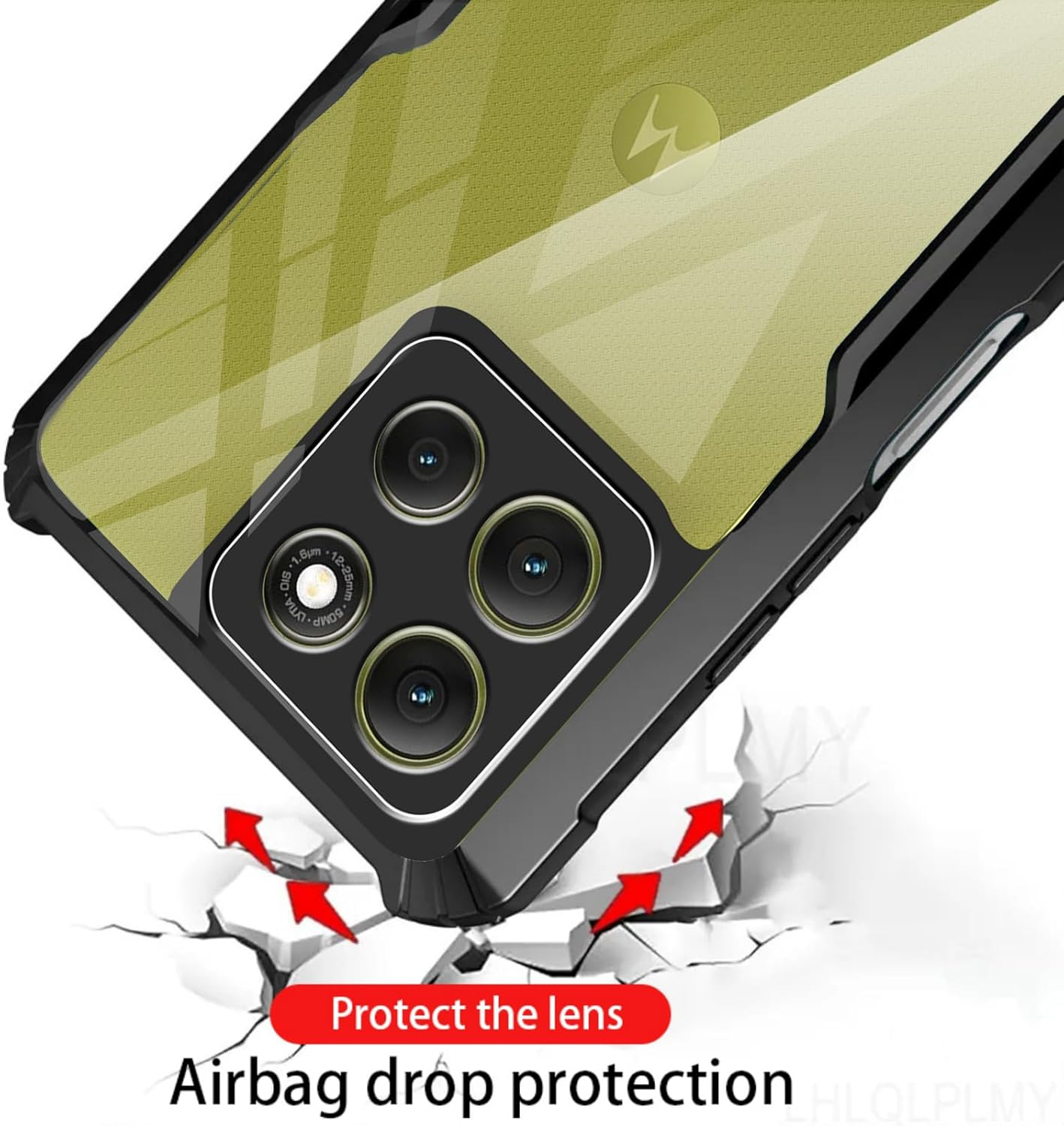 Case for Motorola Moto G86 + Screen Protector, ELECTRO-WEIDEWORLD Hybrid Shockproof PC Back + TPU Frame Case with Corner Bumpers[Drop Protection], Ultra-Clear & Scratch Resistant Phone Case image number 4