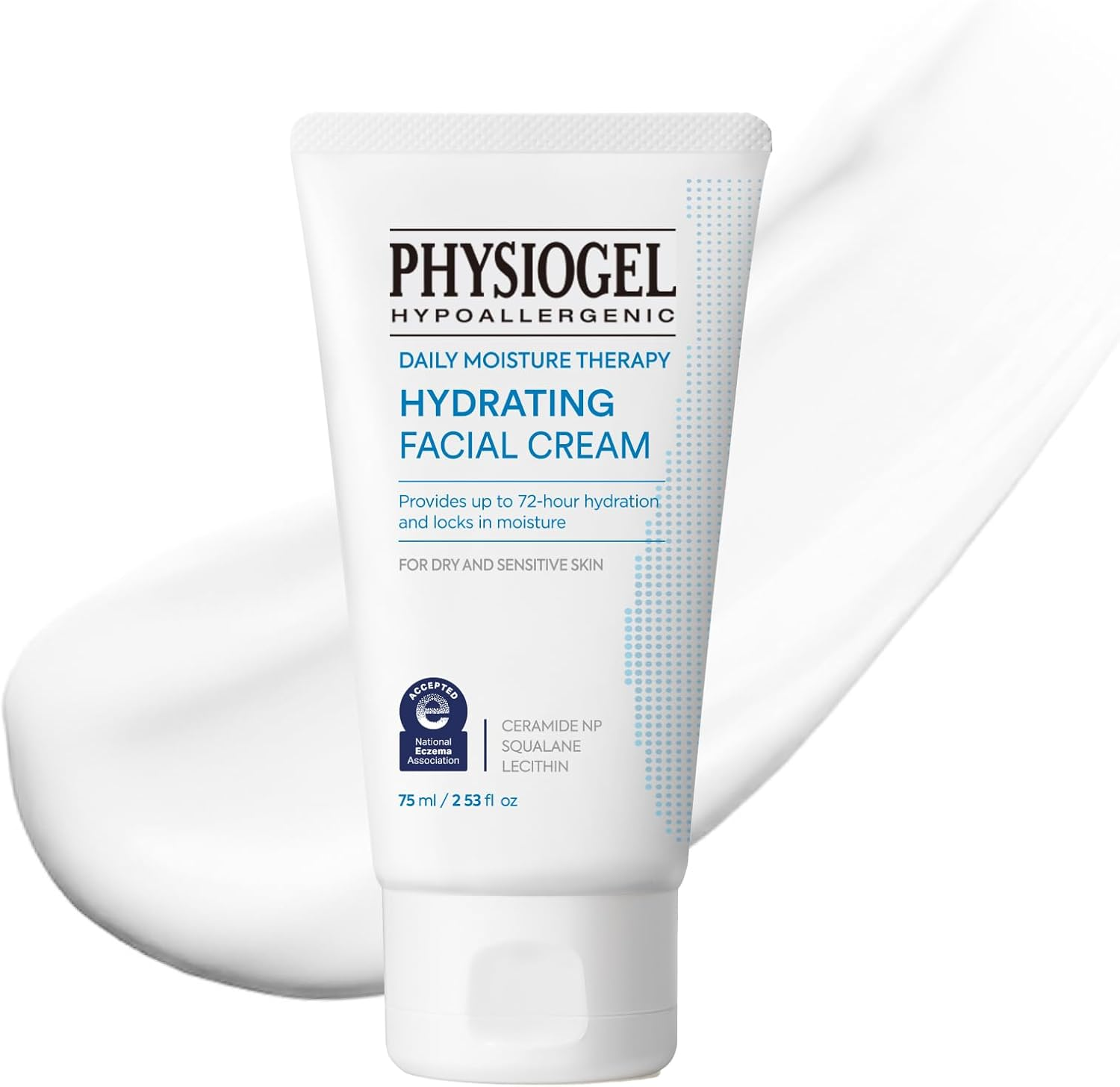Physiogel Hydrating Facial Cream Moisturizer, Provides 72 Hrs of Hydration for Normal to Dry Sensitive Skin, Fragrance Free, Strengthens Skin Barrier, Face Cream for Men & Women, Ceramide, Squalane image number 4