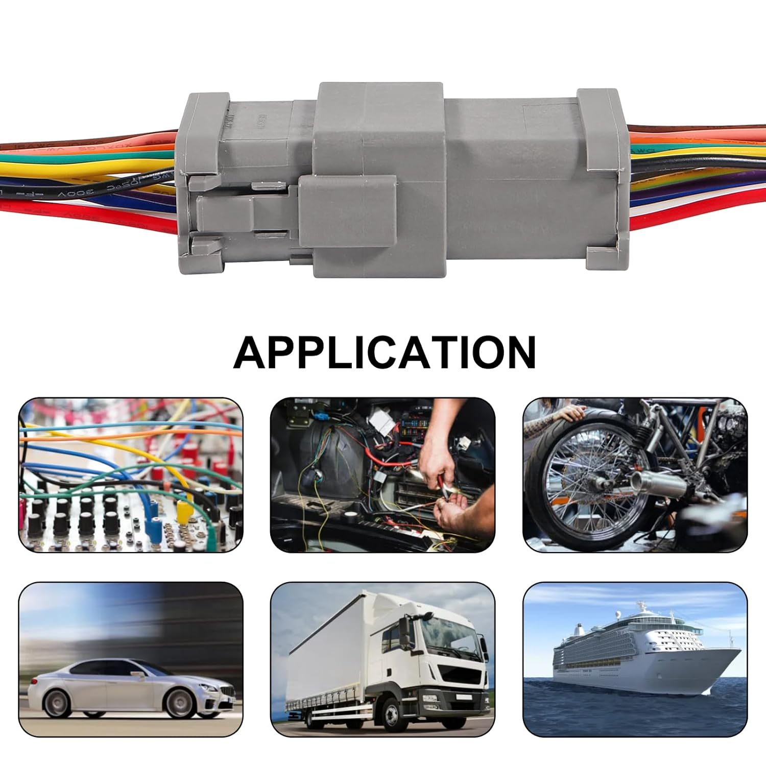 2 Pair 12 Pin Connector Wiring 12 Wire Way Waterproof Automotive Electrical Connector 16 AWG Male Female Plug Wiring Harness for Car Truck Boat image number 3