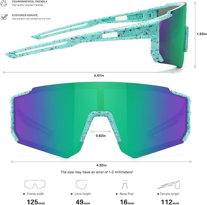 Youth Baseball Sunglasses for Boys Girls Age 6-12 Softball Cycling Sports Sunglasses for Kids Lightweight Frame - Blue image number 6